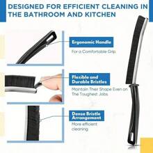 Hard Bristle Groove Brush Cleaning Brush, Multifunctional, Suitable For Kitchen, Bathroom, Bedroom, Living Room, No Need For Power, Durable Dust Removal Tool, Suitable For Tiles And Windows.Bathroom Decor Summer Back To School