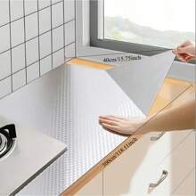 Papel pintado para cocina a prueba de aceite, pegatina protectora para salpicaduras, papel de aluminio autoadhesivo plateado, revestimiento para armarios resistente al agua y al calor, papel tapiz adhesivo para decorar la pared de la cocina, accesorios y decoración para la cocina