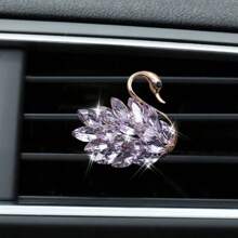 Bling Horse Eye Crystal Swan Alloy Pair Goose Car Air Outlet Ornaments Car Air Outlet Decorating Clips