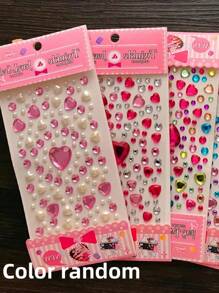 Autocollants de pierres précieuses, autocollants de strass de bandes dessinées, jouets éducatifs DIY pour jeunes, autocollants récompenses, couleurs assorties, peuvent être utilisés pour les déguisements et la rentrée scolaire