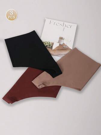 3条装无缝女士冰丝三角内裤高腰性感三角裤柔软轻薄透气亲肤内衣