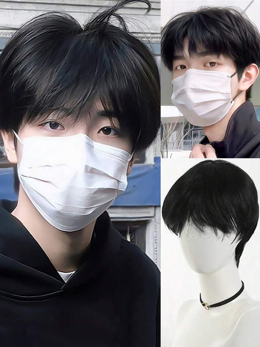 合成短假发自然黑色水钻金色银灰色白金色假发日常派对角色扮演假发耐热高温纤维