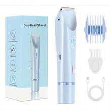 Unisex Electric Shaver, 2-In-1 Dual Head Electric Body Hair Trimmer, USB Rechargeable, Painless Hair Removal, Suitable For Women's Intimate Care, Waterproof Wet & Dry Use, Can Trim Leg, Bikini Line And Underarm Hair, Painless Depilation - Multicolor - View 12