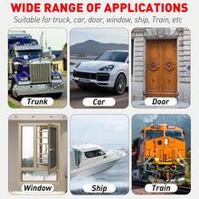 All-Round Car Door Seals, Double Layer Thickened Noise Reduction, Waterproof Car Weatherstrips, 5 Hole Rubber Door Edge Guards For Sound Insulation And Shock Absorption, General Car Weatherstrips, Auto Accessories - Black - View 9