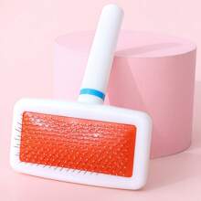 1 pièce Brosse pour chiens avec manche blanc, brosse de toilettage classique best-seller détachant et massante