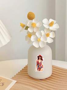 1 Confezione/2 Confezioni di adesivi decorativi in stile acquerello, con immagini di spiagge, blonde beauty e stile europeo/americano, adatti per scrapbooking, album, planner, diari, laptop, artigianato fai-da-te, forniture scolastiche e rientro a scuola