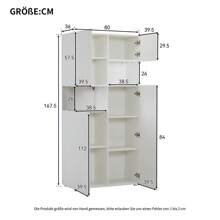 KOMHTOM Vetrina alta bianca con vetro acrilico • Mobile moderno multiuso per soggiorno/ufficio/cucina • Vetrina indipendente con spazio di archiviazione aperto • Dimensioni 80*38*170 cm (L*P*A)