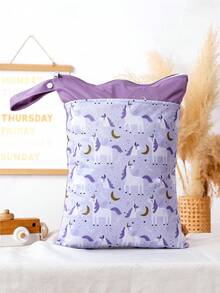 1个防水干湿两用袋，可水洗尿布袋，适合旅行、婴儿车、日托、婴儿尿布、瑜伽、海滩、泳池、湿泳衣等。 - 彩色 - 查看 2