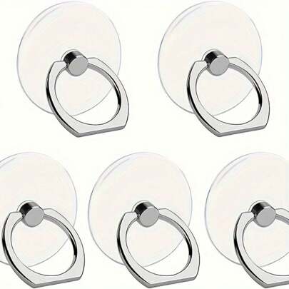 2pcs/5pcs Acrylic Phone Ring Holder Stand, Waterproof 360° Rotatable Stand With Vertical Flip, For Smartphones Compatible With IPhone, Android Phone, Gift For Birthday, Family, Friends Finger Ring Holder, Phone Grip, Phone Accessories