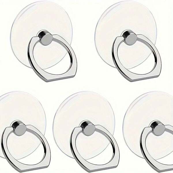 Set de 2 o 5 soportes anulares acrílicos para teléfonos, soporte giratorio de 360° resistente al agua con rotación vertical, compatible con iPhone y teléfonos Android, regalo para cumpleaños, familia y amigos, anillo de agarre para teléfonos, accesorios para teléfonos