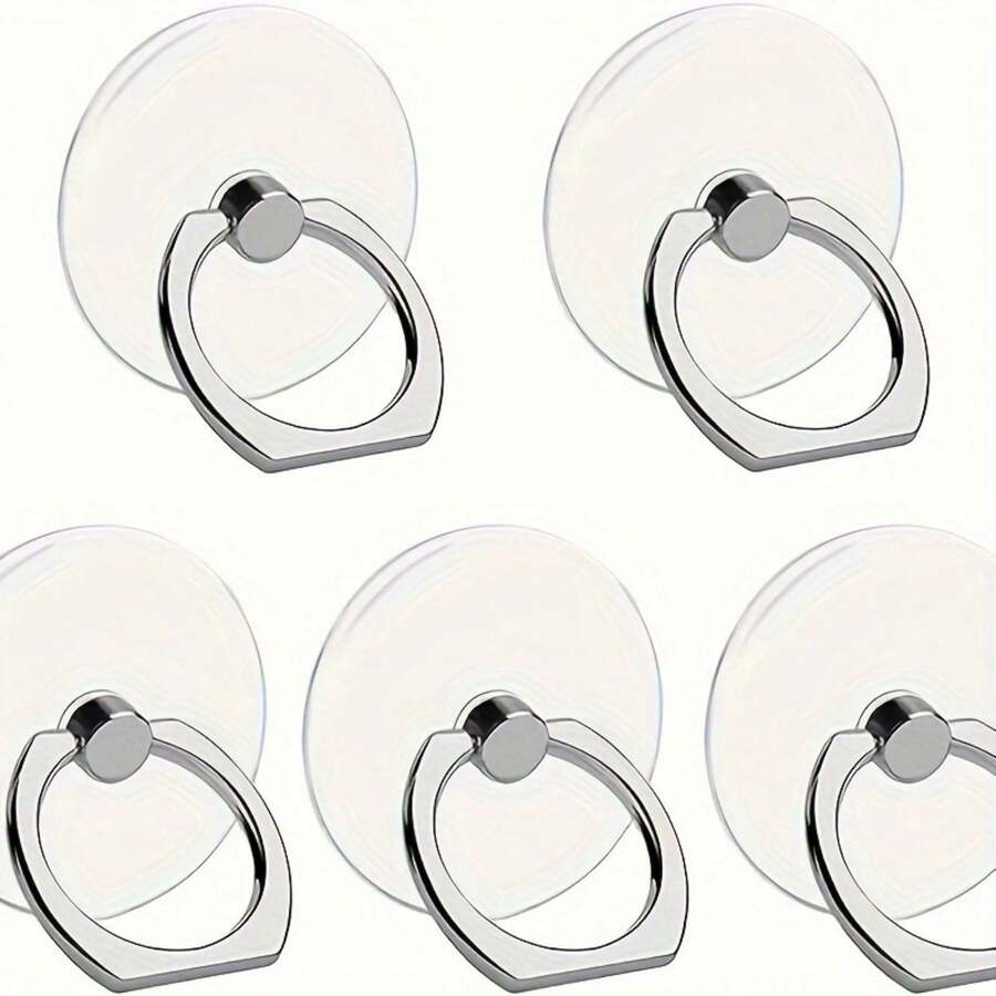 2pcs/5pcs Acrylic Phone Ring Holder Stand, Waterproof 360° Rotatable Stand With Vertical Flip, For Smartphones Compatible With IPhone, Android Phone, Gift For Birthday, Family, Friends Finger Ring Holder, Phone Grip, Phone Accessories - Multicolor - View 1