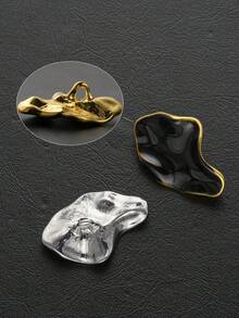 Bộ 6 nút kim loại nhựa bất đối xứng dạng giọt dầu, thời trang cho váy, áo len cardigan, lông thú, áo len, váy dài, bộ đồ, hộp tự làm, phụ kiện làm đồ trang sức - Nhiều màu - Xem 9