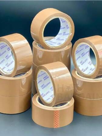 6 rullar 48 mm x 66 m kraftig brun packtejp, perfekt för förpackningar, lådor, kartonger | Brun självhäftande packtejp, oumbärlig inför skolstarten