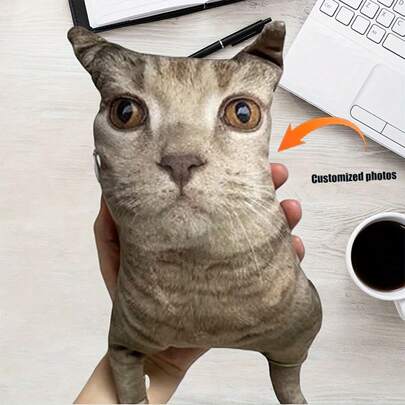 Personalisierte Haustier-Kissen mit Foto, personalisierte Katzen- und Hunde-Cartoon-Plüschtiere, Geburtstagsgeschenk Puppen, personalisierte Geschenke für Freundinnen und Freunde, Gedenk-Fotopuppen, DIY Gesichts-Plüschpuppen-Kissen