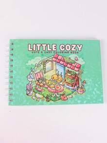 1pc Little Cozy Coloring Book: Cute And Cozy Coloring Book For Adults & Teens Featuring Adorable Corner,Back To School,School Supplies - Multicolor - View 6