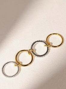 2025 Nieuwe roestvrijstalen 3-ring 4-ring kubieke zirkonia elegante cocktailparty- en vakantiering