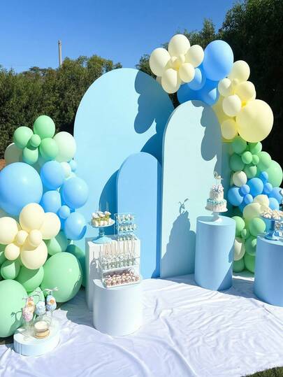 1 件，浅蓝色/紫色/白色/粉色/米色/红色/黑色，7.2 英尺/6.6 英尺/6 英尺/5 英尺婚礼拱门罩圆顶拱门罩背景面料氨纶拱门背景罩拱门面板高级弹力面料