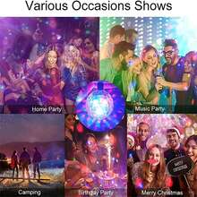 LED 水晶魔球 RGB 迪斯科球灯-7 种模式遥控舞台灯激光灯非常适合家庭舞会、KTV、婚礼、房间装饰等！ - 黑色 - 查看 7