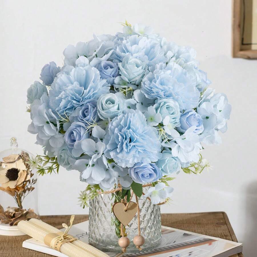 1/3PCS Artificial Roses Flowers Bouquet Silk Hydrangea Wedding Decoration, Home, Dining Room, Bedroom, Vase Decoration, Holiday Birthday Party Accessories, Wedding Scene Scenery Decoration, Flowers, Valentine's Day Gifts, New Year DIY Materials