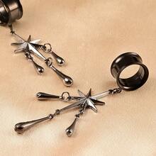 2PCS New Exquisite Ear Gauges Elegant Tassel Style Fashion Gothic Style Piercing Earrings Expander For Women Jewelry Suitable For Life And Parties. - Geometry - View 8