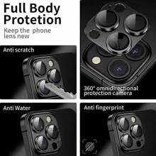 Camera Lens Protector Compatible With Iphone 16pro 15plus 14 13mini 12 11 Pro Max/15 14 13 11 Pro, Armor Camera Screen Protector Accessories, Frosted Surface, More Advanced, Suitable For Protective Case, High-Definition Tempered Glass, Anti- Protection Black Gift For Birthday, Family, Friends Alloy Metal With Tempered Glass Full Cover, Lens Protector, Phone Accessories
