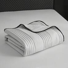 1 peça de roupa de cama moderna, simples, de cor sólida, macia e amiga da pele, colcha fina, leve, respirável e confortável, cinza