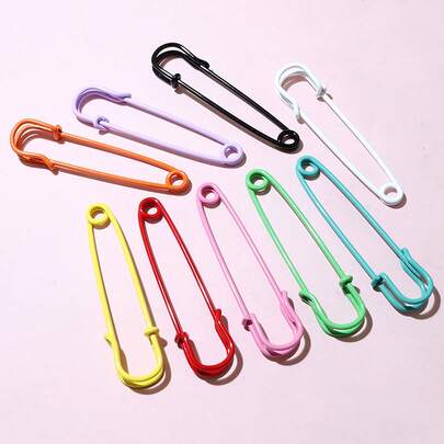 6枚 50x13mm 安全别针 胸针 金属缝纫别针 缝纫衣夹 适用于标签 DIY工艺品 珠宝制作配件