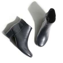 Women's Black Vegan Suede Cheetah Faux Suede Cognac Vegan Suede Natural Faux Suede Smokey Taupe White PU Chunky Low Heel Zip-Up Ankle Boots – Minimalist Round/Pointed Toe Fashion Booties [Size Up Half Size] - 黑色 - 查看 6