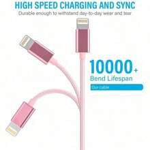 2PCS 66w Fast Charging Data Cable USB To Lightning 1m Wear-Resistant Fast Charging Stable Transmission Data Cable Charging Cable Compatible With IPhone 8-14 Series Smartphones