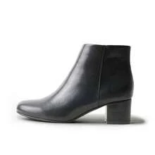 Women's Black Vegan Suede Cheetah Faux Suede Cognac Vegan Suede Natural Faux Suede Smokey Taupe White PU Chunky Low Heel Zip-Up Ankle Boots – Minimalist Round/Pointed Toe Fashion Booties [Size Up Half Size] - 黑色 - 查看 3