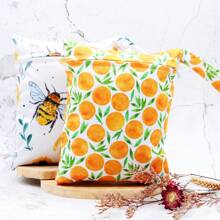 2 Pcs Cartoon Wet Bag, Waterproof Polyester Beach Diaper Laundry Baggie, Large Swimmer Dry Pouch, Small Makeup Cosmetic Travel Zipper Storage Toiletry Handbag For Girl