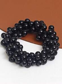 1/2pcs Faux Pearl Hair Ring Bracelet Dual Purpose Hair Tie For Women, Elegant Faux Pearl Hair Ring For Girls, Bracelet Dual Purpose Headstring, Hair Tie Accessories, Dongdaemun Hair Accessories, Headpiece Faux Pearl Hair Ring Solid Color Luxurious Elegant Romantic Sweet PS (Polystyrene) Hair Tie Hair Accessory Ponytail Holders Hair Elastics Hair Rubber Bands Scrunchies Hair Rope Elastic Hair Tie