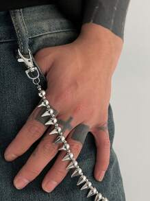 1 Set Sweet Style Pearl & Rhinestone Cross Chain, Rivet Waist Decor Accessories