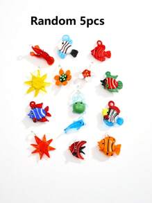 1/5/10 Piezas Colgantes de vida marina pintados a mano de cerámica esmaltada de colores aleatorios, apropiados para hacer joyas DIY para familia, pareja, amigos, como collares, aretes, llaveros, decoración de teléfonos móviles, regalos