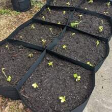 4/8 rejillas Bolsas de cultivo de vegetales: diseño de divididor de espacio grande, material de fieltro no tejido, duradero, adecuado para jardín, balcón, azotea, patio, patio trasero, bolsas para vegetales y frutas