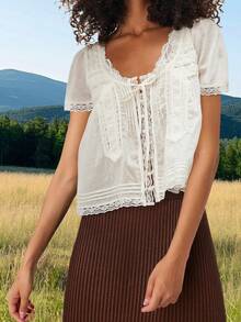 Women Blouses & Shirts - White - View 2