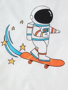 3pcs Pack Boys' Thin Sleeveless Tank Top, Cotton Simple Casual Undershirt, Space Printing, Summer - Multicolor - View 5