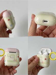 Retro Floral Cat Pattern Protective Case & Silicone Earphone Cover For Pro 3rd Generation Wireless Bluetooth Earphones - White - View 2