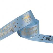 25mm Birthday Ribbon Happy Birthday Printed Satin Ribbon For Birthday Gift Wrapping Birthday Party Decoration Accessories Ribbon