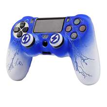 适用于 Playstation 4 控制器的 Lightning 控制器外壳，RALAN 1 控制器保护套 +2 个定制拇指握把盖 - 彩色 - 查看 4