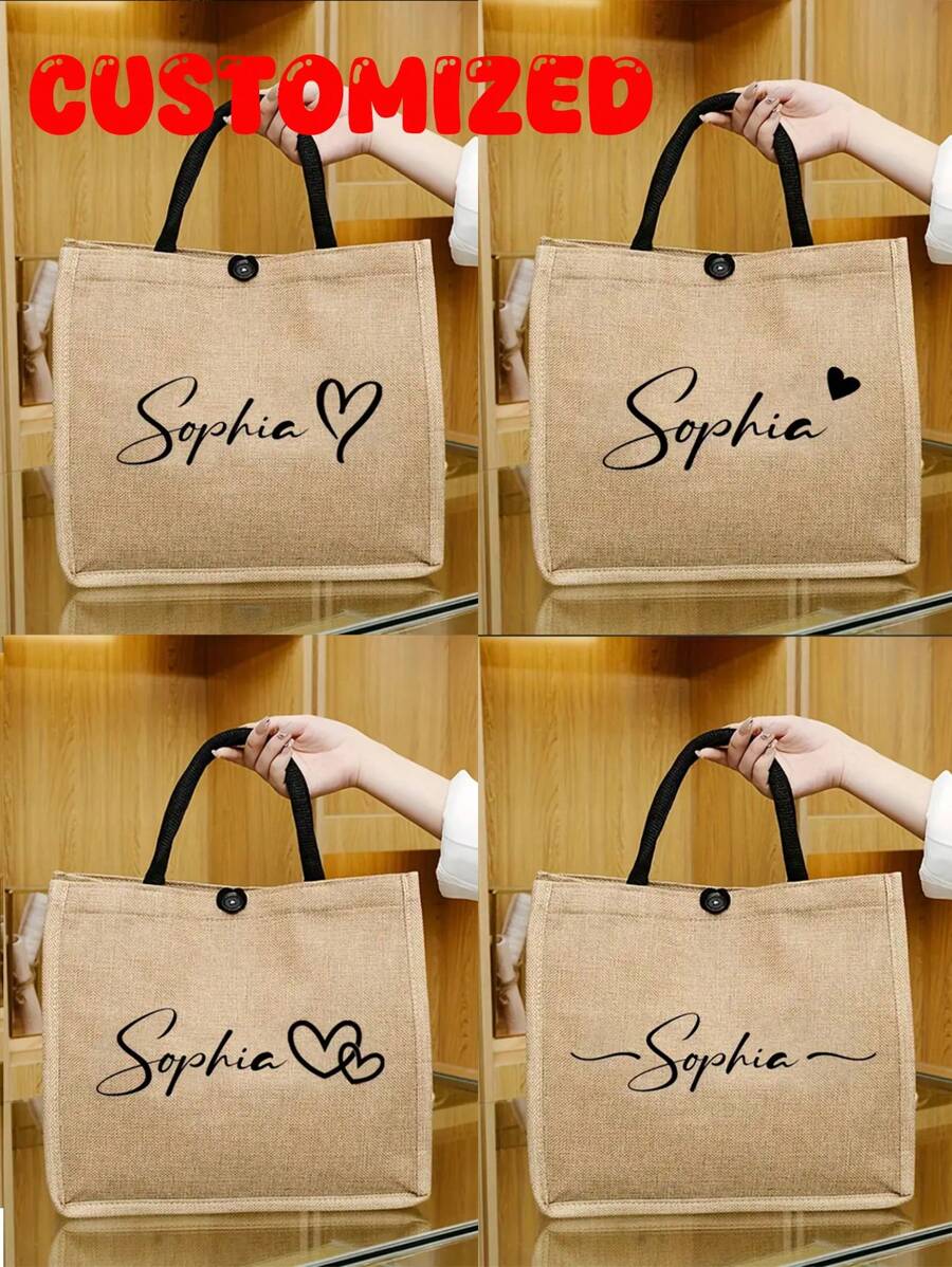 Personalizowana, spersonalizowana, lniana torba typu tote, spersonalizowana, modna torba outdoorowa, spersonalizowana torba dla nastolatków, spersonalizowane imię lub tekst świąteczny, duża pojemność, idealna na zakupy, jako prezent, na Walentynki, na Święto Dziękczynienia nauczyciela i inne okazje, wielofunkcyjna, ozdobna, z napisem, stylowa, nowoczesna, kolorowa, słodka, urocza, codzienna, niestandardowa, spersonalizowana, wyjątkowa, spersonalizowana, idealny prezent dla niego, idealny prezent dla niej, dla dzieci, na galę miejską