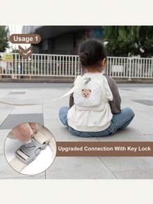 Toddler Backpack Belt With Anti-Lost Wrist Chain, Cute Mini Children's Walking Belt, Keep Children Close To The Backpack Rope Tether