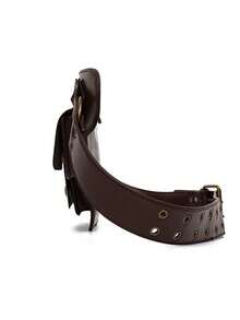 时尚欧美中世纪复古单肩带单肩包男女户外运动可调节拉链扣包朋克摩托风腰包手机包休闲百搭包适合日常户外街拍