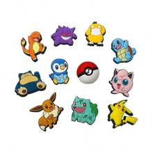 pokemon 11/20/27 Pcs Pokemon Patches Set - Fun DIY Shoe Decors, Unique Multicolored Pikachu Hole Shoe Decorations For Personalized Footwear; Ideal Gift For Pokemon Fans, Party-Goers And Collectors. PVC Soft Gel Cartoon Character 3D Decorations For Phone Cases, Water Bottles, Cute Anime Decors, Birthday Gift For Girlfriend (No Adhesive On Back)
