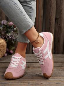 2025 Neue alltagstaugliche, einfache, leichte und bequeme Schnürstiefel mit rundem Zeh, dicker Sohle, Vintage Lässig Schuhe für Damen, Damen Segeltuch Sneaker, Damen Sportschuhe, Damen Oxford Schuhe