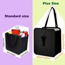ZukMi Car Hanging Trash Can, Armrest Box Hanging Trash Basket, 2 Gallon Waterproof Black Trash Organizer, Car Interior Accessories