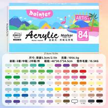 Set da 12/24/36/48/60/84 pennarelli acrilici liquidi morbidi a colori, adatti per studenti e artisti, ideali per dipingere a mano su scarpe, t-shirt, resistenti all'acqua, con ampia capacità per riempire colori e acquerellare, un ottimo regalo per Natale e per il ritorno a scuola