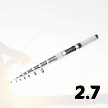 Vara de Pesca Marinha Telescópica de 1,8 m a 3,6 m, com Carretilha Opcional, Empunhadura de Cortiça Cinza, Multifuncional para Carpas, Portátil para Viagens, Equipamento de Pesca