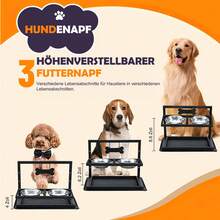 Medium And Large Dog Food Bowl Elevated Dog Bowl Three-Level Height Adjustable Double Bowl Food Bowl With Leak-Proof Mat Waterproof And Anti-Fouling Black - 黑色 - 查看 8