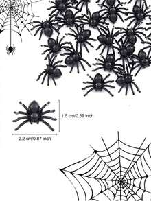 100pcs/50pcs Realistic Mini Spiders Set - Fake Mini Spiders, Plastic Spider Toy- Horror Prank, Cheap Fake Spiders Bulk Halloween Outdoor Haunted House Props Horror Prank/Graduation Gag Gift/Garden Decor/Yard Decor/Holiday Decor,Plastic Scary Props, Waterproof Outdoor Spiders - Black - View 10